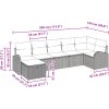 7-delat trädgårdsoffaset med kuddar grå poly rotting vidaXL 289 x 124 x 85 cm – miniatyr 10