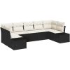 7-delat Trädgårdsoffaset med Kuddar Svart Poly Rattan vidaXL 289 x 154 x 85 cm – miniatyr 2