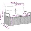 7-delat trädgårdsoffasete med kuddar grå polyroting akacia vidaXL Medium – miniatyr 9
