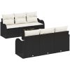 7-delat Trädgårdsoffasett med Dynor Svart Poly Rattan vidaXL 55 x 55 x 37 cm – miniatyr 2