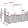 7-delat trädgårdsofferset med kuddar Grå Poly Rattan vidaXL Stor – miniatyr 12