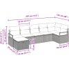 7-delat trädgårdsofferset med kuddar Grå Poly Rattan vidaXL Stor – miniatyr 10