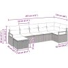 7-delat trädgårdsoffset med dynor svart poly rotting vidaXL Stor – miniatyr 10