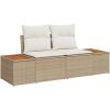 7-delat Trädgårdsoffset med kuddar Beige Polyrotang vidaXL 55 x 55 x 37 cm – miniatyr 4