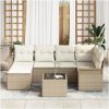 7-delat Trädgårdsoffset med Kuddar brunt Poly Rattan vidaXL 55 x 55 x 37 cm – miniatyr 3