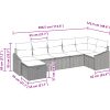 7-delat trädgårdsoffset med kuddar i svart polyrotting vidaXL 288.5 x 123.5 x 85 cm – miniatyr 10