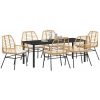 7-delat trädgårdsserveringsset med kuddar i brunt poly rattan vidaXL 200 x 80 x 73 cm – miniatyr 3