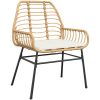 7-delat trädgårdsserveringsset med kuddar i brunt poly rattan vidaXL 200 x 80 x 73 cm – miniatyr 5