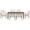 7-delat trädgårdsserveringsset med kuddar i brunt poly rattan vidaXL 200 x 80 x 73 cm – miniatyr 6