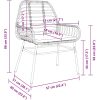 7-delat trädgårdsserveringsset med kuddar i brunt poly rattan vidaXL 200 x 80 x 73 cm – miniatyr 8
