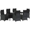 7-delat Trädgårdsserveringsset Svart Poly Rattan vidaXL 200 x 80 x 73 cm – miniatyr 3