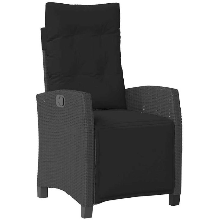 7-delat Trädgårdsserveringsset Svart Poly Rattan vidaXL 200 x 80 x 73 cm – bild 5