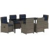 7-delat Trädgårdsset Grå Poly Rattan vidaXL 200 x 80 x 73 cm – miniatyr 2