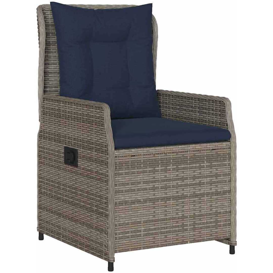 7-delat Trädgårdsset Grå Poly Rattan vidaXL 200 x 80 x 73 cm – bild 5