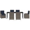 7-delat Trädgårdsset Grå Poly Rattan vidaXL 200 x 80 x 73 cm – miniatyr 6