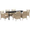 7-delat trädgårdsset med kuddar beige poly-rattan vidaXL Standard – miniatyr 2
