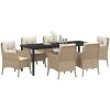 7-delat trädgårdsset med kuddar beige poly-rattan vidaXL Standard – miniatyr 3