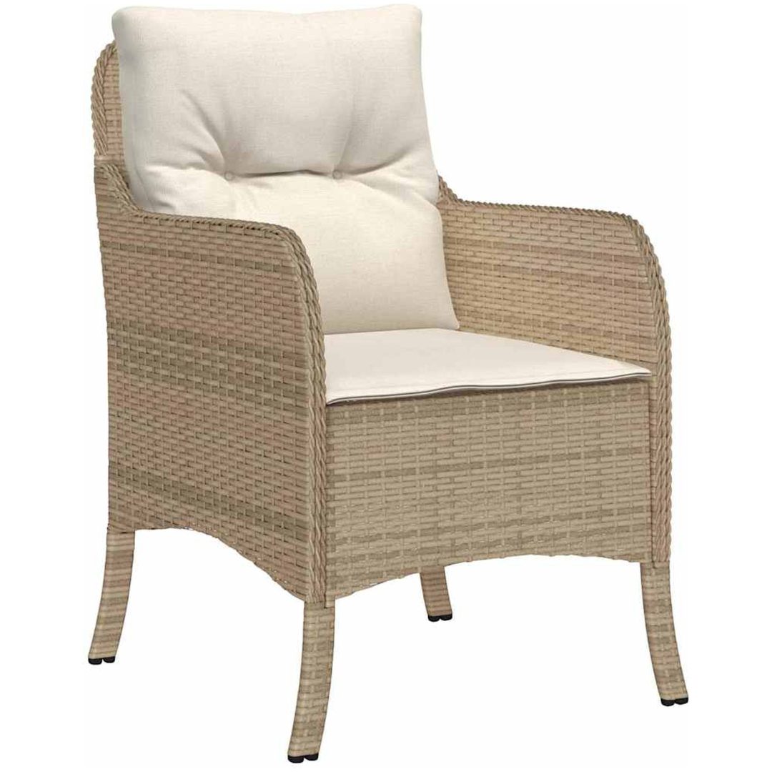 7-delat trädgårdsset med kuddar beige poly-rattan vidaXL Standard – bild 6