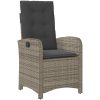 7-delat Trädgårdsset med Kuddar Grå Poly Rattan vidaXL 200 x 80 x 73 cm – miniatyr 6
