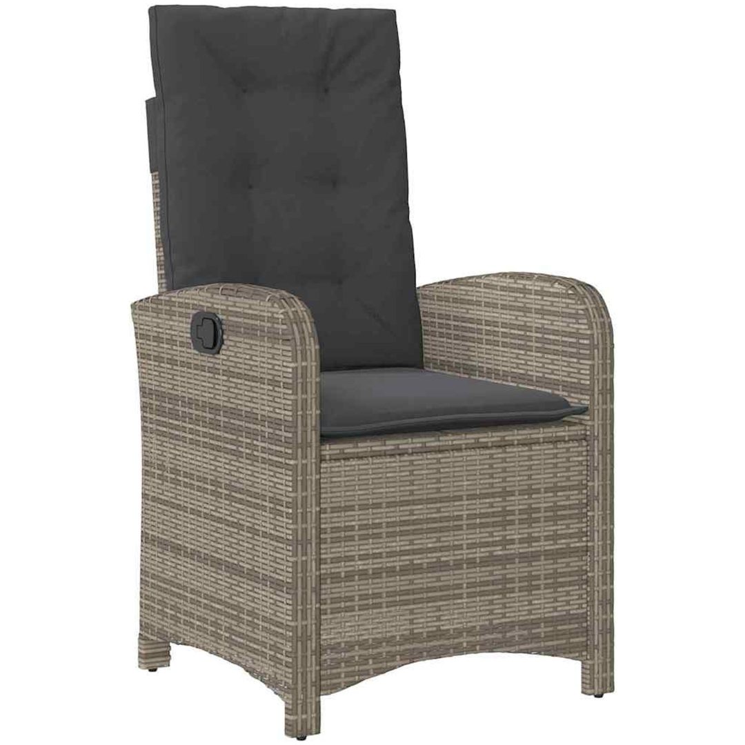 7-delat Trädgårdsset med Kuddar Grå Poly Rattan vidaXL 200 x 80 x 73 cm – bild 6