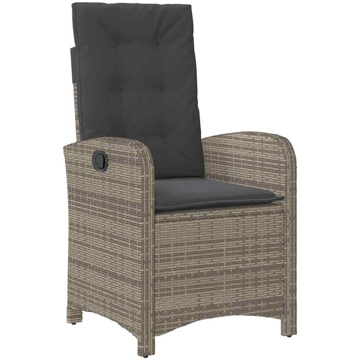7-delat Trädgårdsset med Kuddar Grå Poly Rattan vidaXL 200 x 80 x 73 cm – bild 6