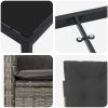 7-delat Trädgårdsset med Kuddar Grå Poly Rattan vidaXL 200 x 80 x 73 cm – miniatyr 8