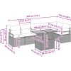 7-delat trädgårdssoffset med dynor grå poly rattan vidaXL Stor – miniatyr 11