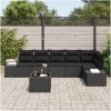 7-delat Trädgårdssoffset med Kuddar Beige Poly Rattan vidaXL 55 x 55 x 37 cm – miniatyr 3