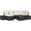 7-delat trädgårdssoffset med kuddar i svart poly rattan vidaXL 55 x 55 x 37 cm – miniatyr 2