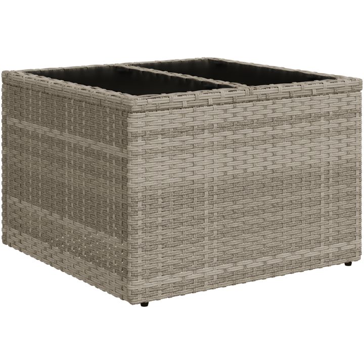 7-dels trädgårdsoffas med kuddar Ljusgrå Poly Rattan vidaXL 55 x 55 x 37 cm – bild 6