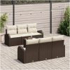 7-dels trädgårdsoffset med kuddar brun poly rattan vidaXL 55 x 55 x 37 cm – miniatyr 3