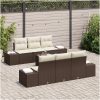 7 Styckars Trädgårdssoffset med Kuddar Brun Poly Rattan vidaXL Large – miniatyr 3
