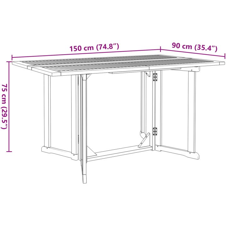 7 stycken trädgårdsmöbler Set Solid Wood Teak vidaXL Medium – bild 11