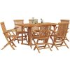 7 stycken trädgårdsmöbler Set Solid Wood Teak vidaXL Medium – miniatyr 3