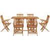 7 stycken trädgårdsmöbler Set Solid Wood Teak vidaXL Medium – miniatyr 7