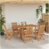 7 stycken trädgårdsmöbler Set Solid Wood Teak vidaXL Medium – miniatyr 1