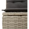 7 Stycken Trädgårdsofa Set med Kuddar Ljusgrå Poly Rattan vidaXL Medium – miniatyr 10