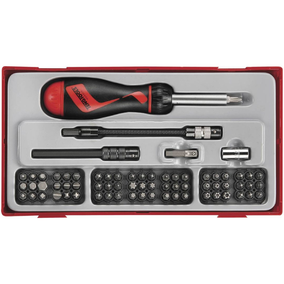 74 delars Bitsskruvmejselsats TTMD74 Teng Tools BITSSKRUVMEJSELSATS 74 DELAR