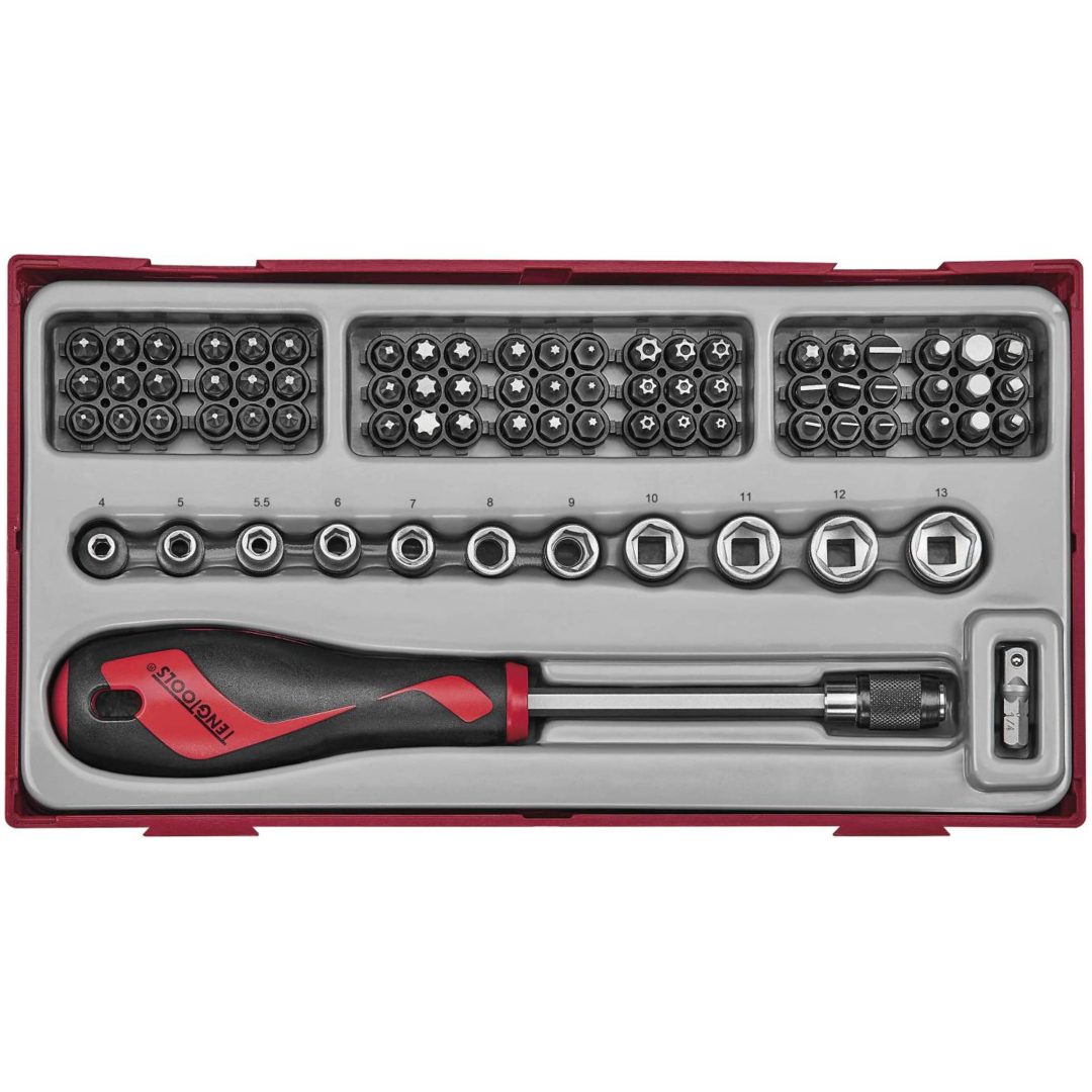 76 delars Bitsskruvmejselsats TTMDQ76 Teng Tools BITSSKRUVMEJSELSATS 76 DEL