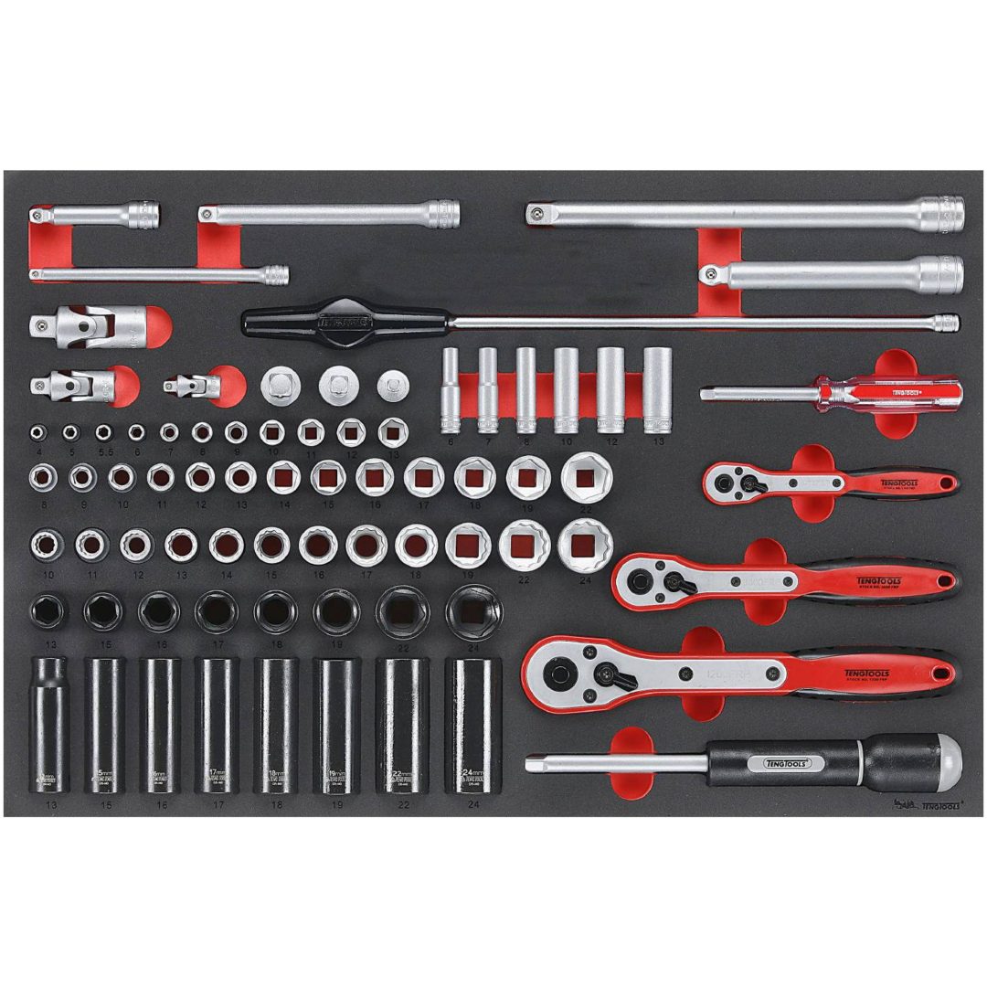 76 delars Hylsnyckelsats TTESK77 Teng Tools HYLSNYCKELSATS MIX EVA 76 DEL