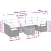 8 Bitars Trädgårdsssofa Set med Kuddar Svart Poly Rattan Akaci vidaXL Stor – miniatyr 9