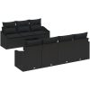 8-Dela Trädgårdsmöbelset med Kuddar - Svart Poly Rattan vidaXL 55 x 55 x 37 cm – miniatyr 2