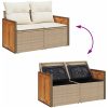 8-dela trädgårdsoffaset med kuddar Beige Poly Rots Akacia vidaXL Stor – miniatyr 12