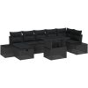 8 Dela Trädgårdsoffset med Kuddar Svart Poly Rattan vidaXL 100 x 55 x 73 cm – miniatyr 2
