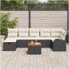 8 Dela Trädgårdssoffset med Dynor Svart Poly Rattan vidaXL 55 x 55 x 37 cm – miniatyr 3