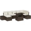 8-delad soffgrupp med kuddar i brun poly-rattan vidaXL 100 x 55 x 73 cm – miniatyr 2
