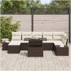 8-delad soffgrupp med kuddar i brun poly-rattan vidaXL 100 x 55 x 73 cm – miniatyr 3
