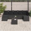 8-delad trädgårdsmatsal med dynor beige poly rattan vidaXL Large – miniatyr 3