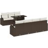 8-delad trädgårdsofa set med kuddar Brun poly rotting vidaXL Stor – miniatyr 2