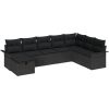 8-delad Trädgårdsofa Set med Kuddar Svart Poly Rattan vidaXL 297.5 x 187.5 x 85 cm – miniatyr 2